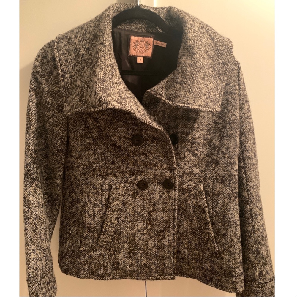 Juicy Couture Black and White Peacoat